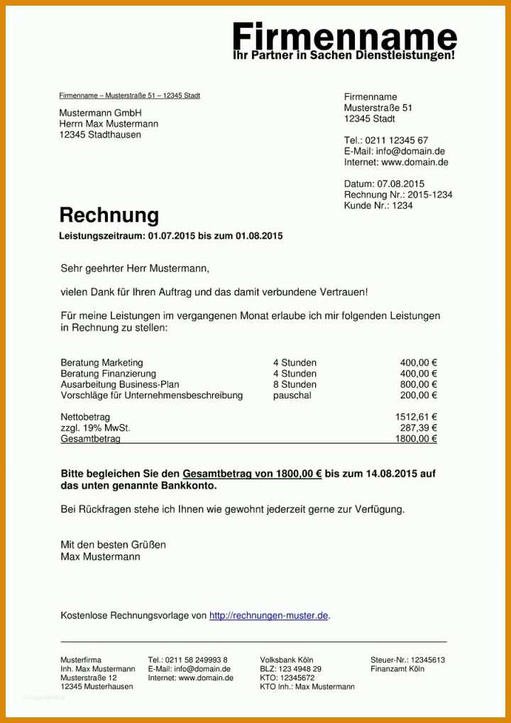 Sensationell Rechnung Vorlage 900x1272