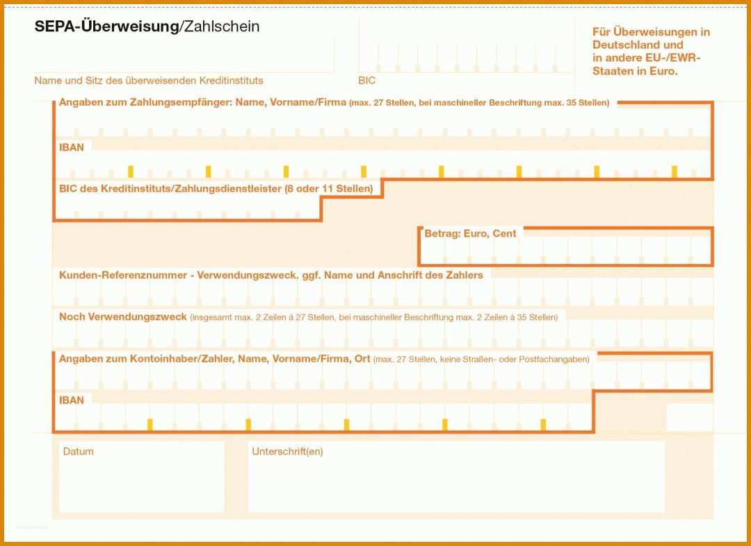 Ausgezeichnet Sepa überweisung Vorlage Pdf 1805x1313