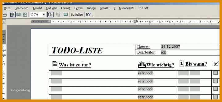 Beste Word To Do Liste Vorlage 846x391