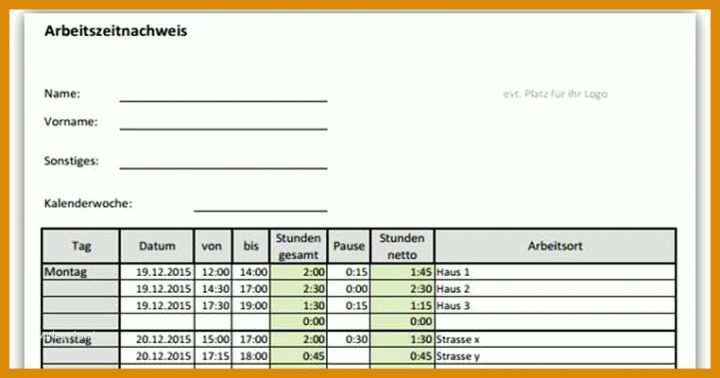 Staffelung Arbeitszeitnachweis Excel Vorlage Kostenlos 762x400