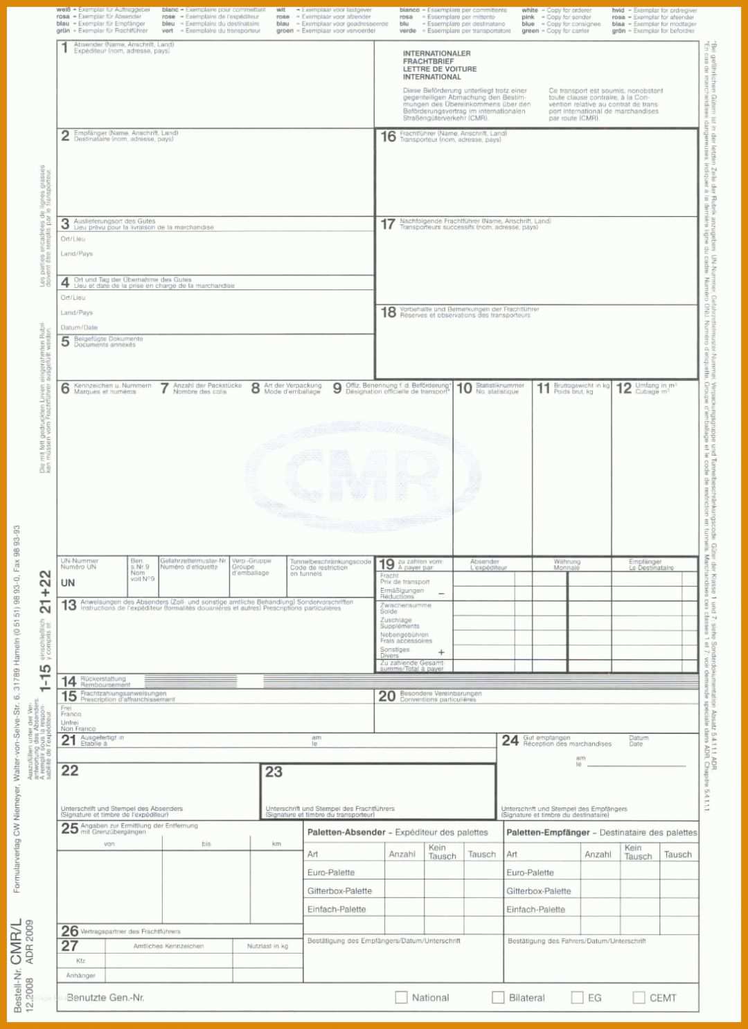 Bemerkenswert Cmr Vorlage 1090x1500