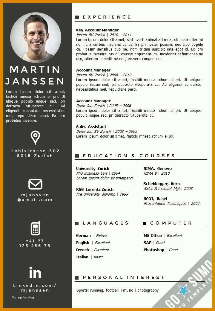 Am Beliebtesten Cv Vorlage Word 720x1040