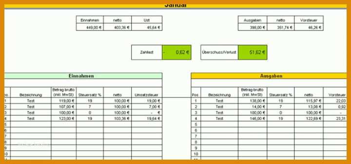 Fabelhaft Einfache Buchführung Excel Vorlage 800x375