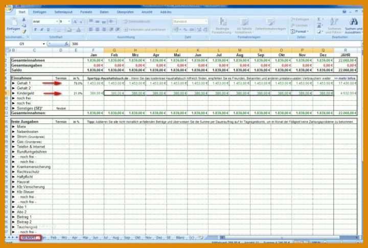 Ausnahmsweise Einnahmen Ausgaben Excel Vorlagen 745x502