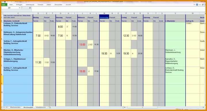 Wunderbar Einsatzplanung Excel Vorlage Kostenlos 1600x859