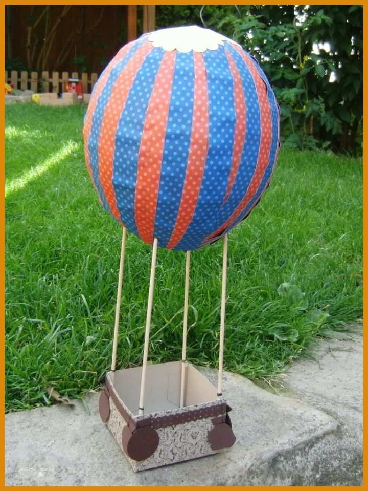 Wunderschönen Heißluftballon Basteln Vorlage Papier 769x1024