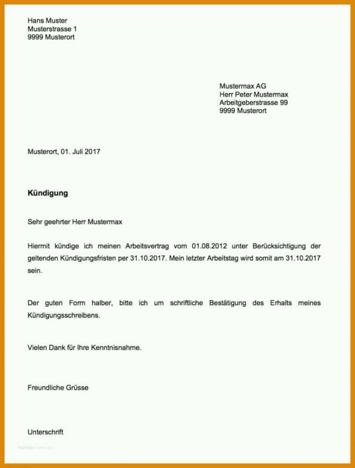 Toll Kündigung Per Einschreiben Vorlage 777x1024
