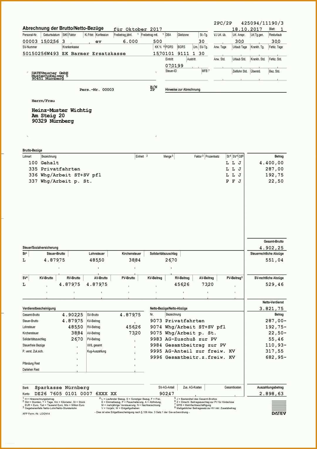 Atemberaubend Lohnzettel Vorlage Pdf 2480x3507