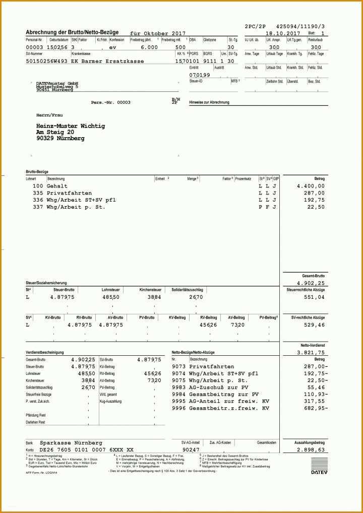 Lohnzettel Vorlage Pdf 