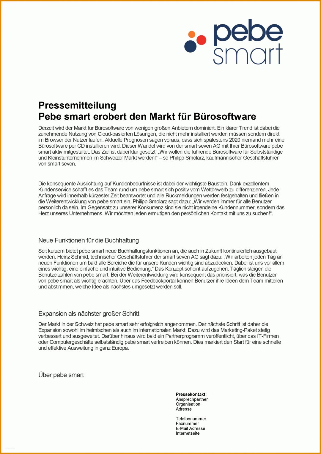 Unvergesslich Pressemitteilung Vorlage 2480x3508