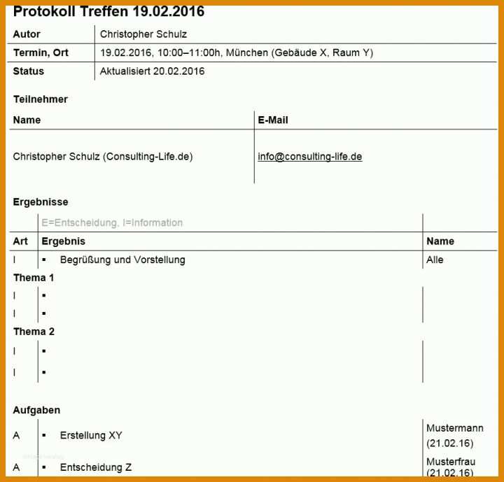 Außergewöhnlich Vorlage Besprechungsprotokoll 897x859