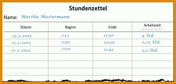 Original Vorlage Zur Dokumentation Der Täglichen Arbeitszeit Datev 726x349