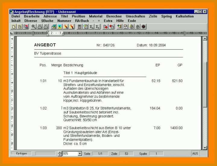 Beeindruckend Angebot Elektroinstallation Vorlage 869x666