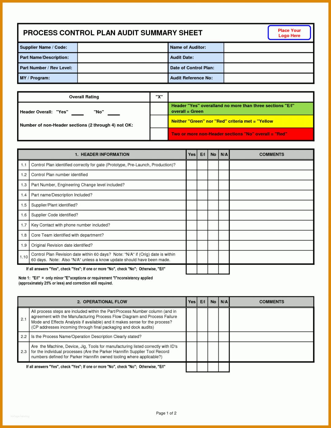 Bemerkenswert Auditplan Vorlage Excel 1275x1650