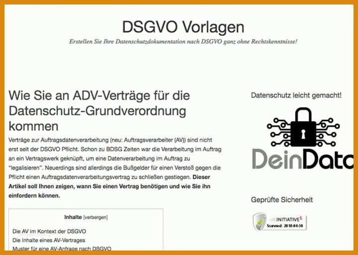 Dsgvo Vorlagen Blog 4