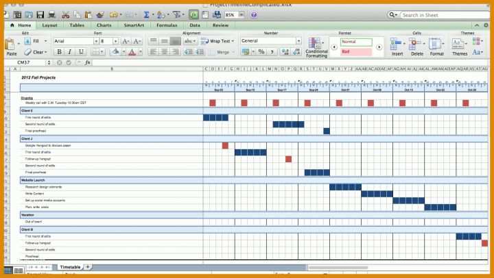 Limitierte Auflage Excel Timeline Vorlage 1249x704
