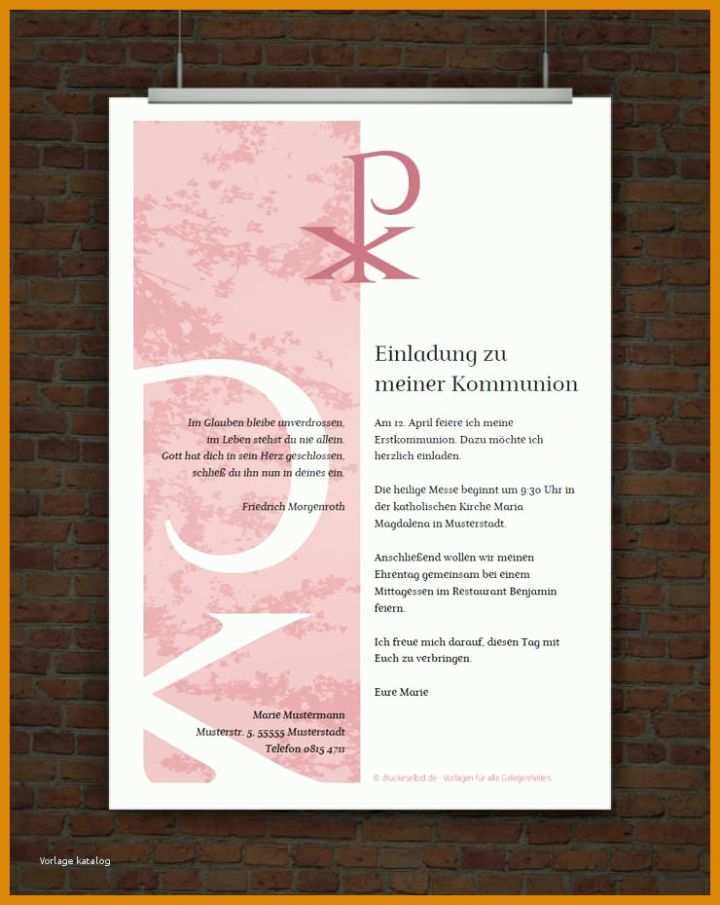 Überraschend Kommunion Einladungskarten Vorlagen 740x930