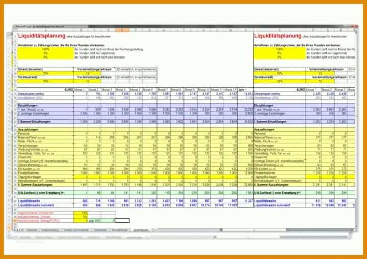 Überraschend Liquiditätsplanung Excel Vorlage Download Kostenlos 950x672