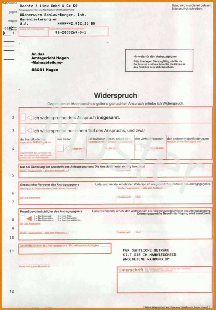 Original Mahnbescheid Vorlage 1219x1746