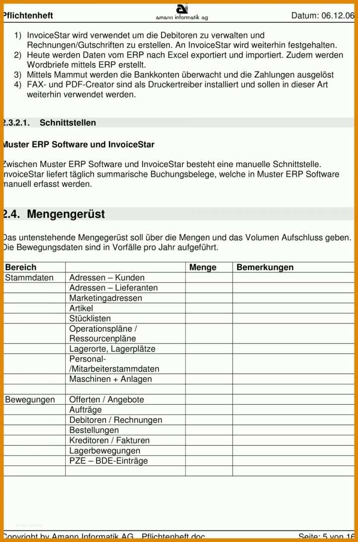 Faszinieren Pflichtenheft Erp Vorlage 960x1453