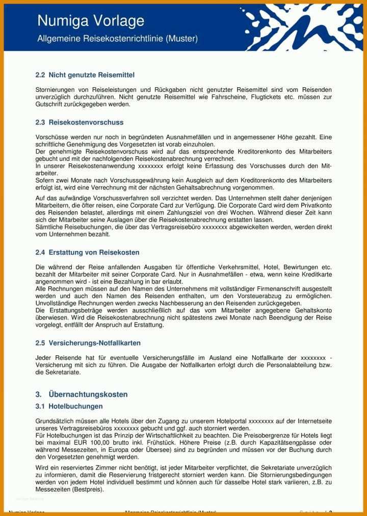 Reisekostenrichtlinie Vorlage Numiga Vorlage Allgemeine Reisekostenrichtlinie Muster Reiserichtlinie Des Unternehmens Musterfirma Praeambel 1 Allgemein 2