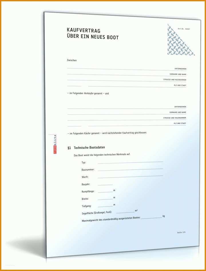 Reparaturauftrag Vorlage Kaufvertrag Boot Neu