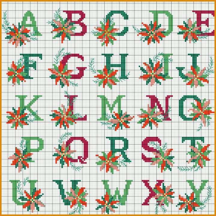 Stickbilder Vorlagen Weihnachts Alphabet