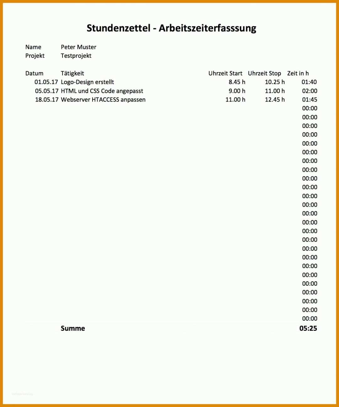 Spezialisiert Stundenzettel Excel Vorlage 1172x1409