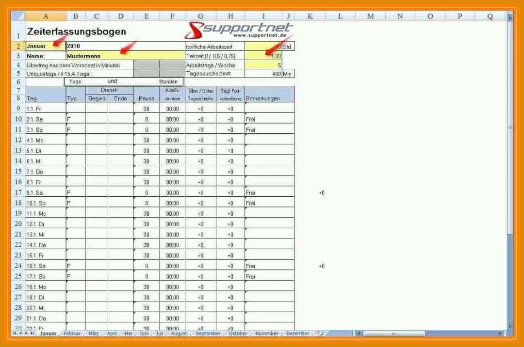 Modisch Stundenzettel Excel Vorlage Kostenlos 2016 1298x861