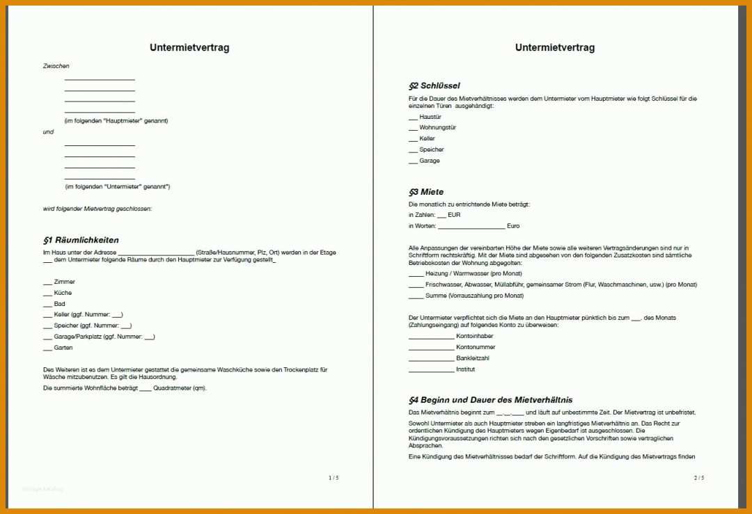 Am Beliebtesten Untermietvertrag Vorlage Openoffice 1358x929
