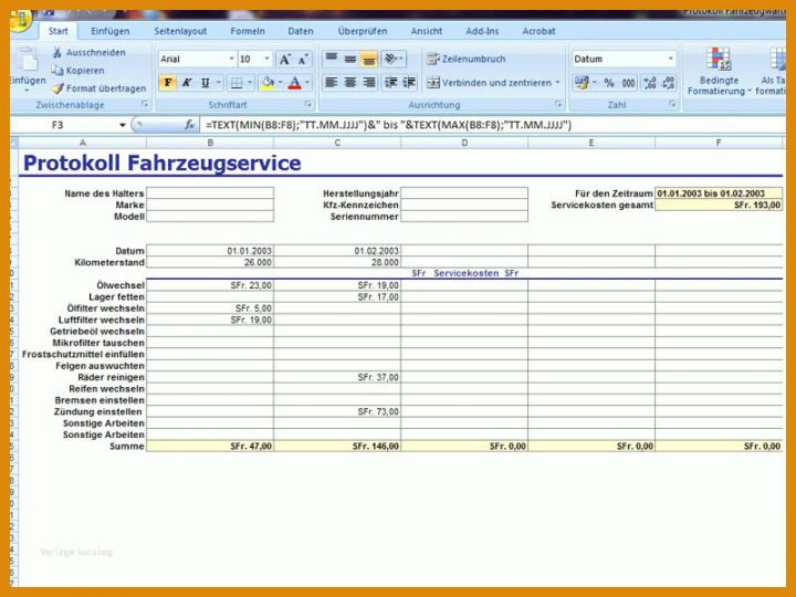 Erstaunlich Wartungsprotokoll Vorlage 800x600