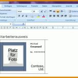 Beeindruckend Dienstausweis Vorlage Excel 800x600