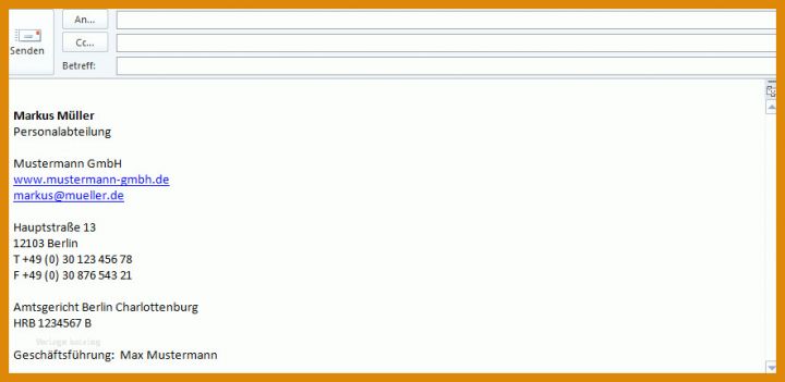 Erstaunlich E Mail Signatur Einzelunternehmen Vorlage 884x431
