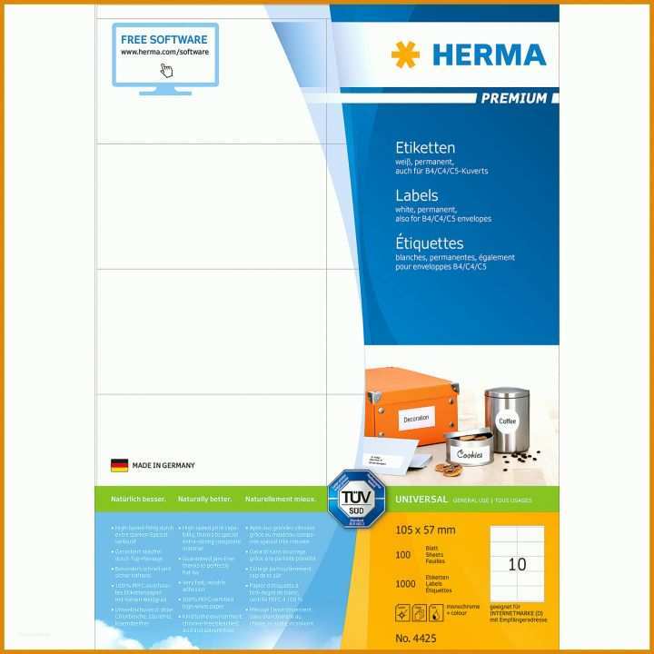 Ausgezeichnet Herma Etiketten Vorlage Word 1500x1500