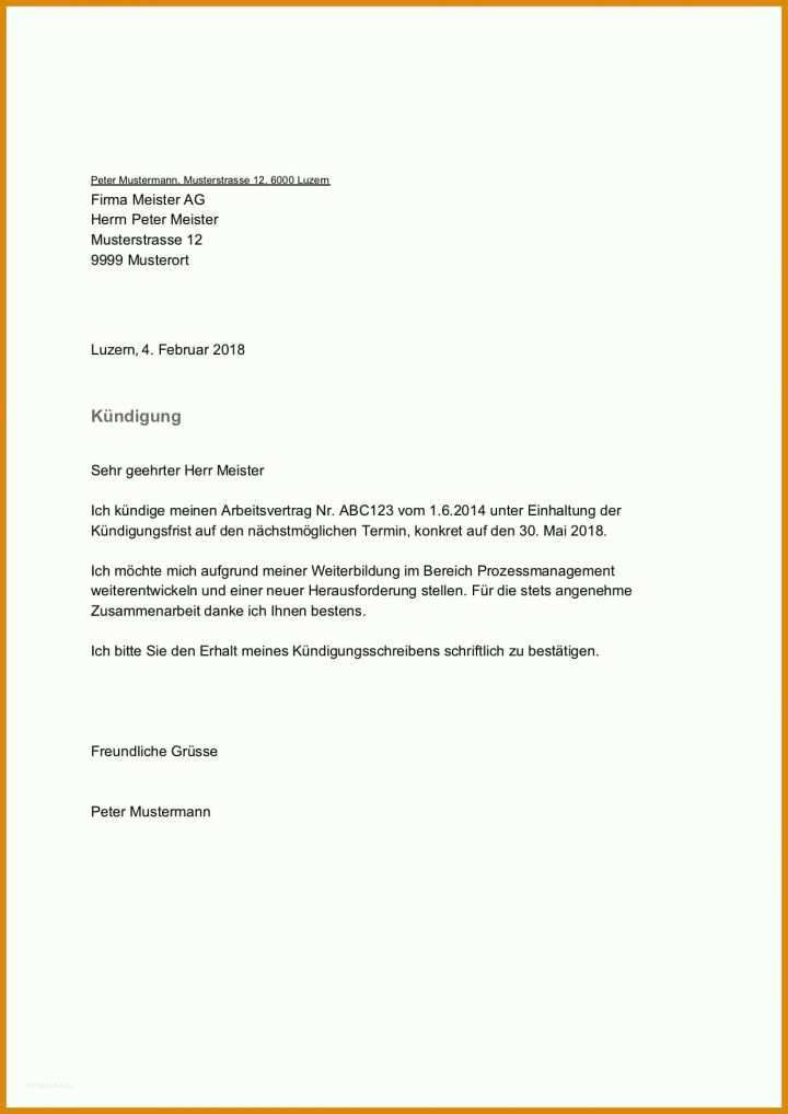 Kündigung Vorlage Kostenlos Pdf Kuendigung Vorlage Arbeitsvertrag Schweiz