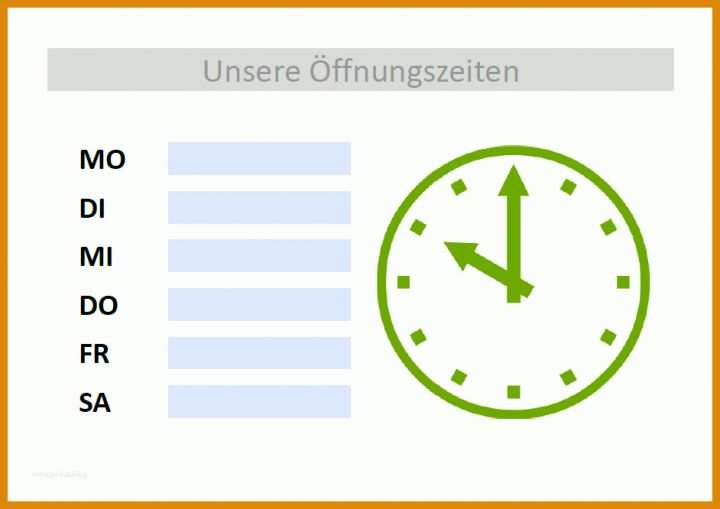 Allerbeste öffnungszeiten Schild Vorlage 942x666