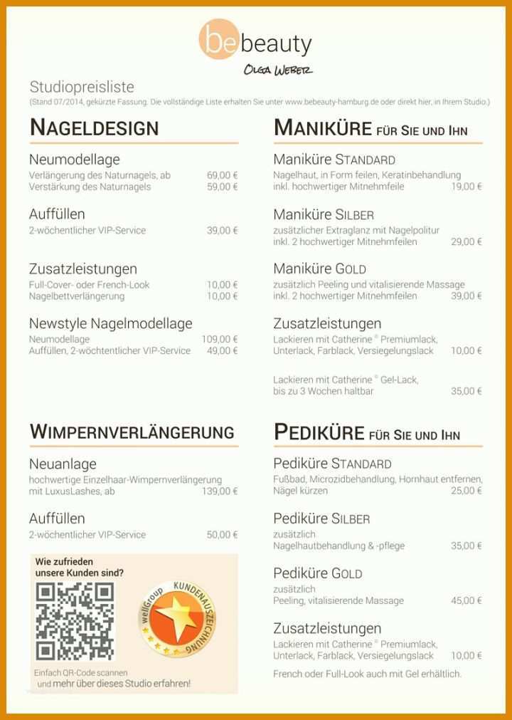 Unglaublich Preisliste Nagelstudio Vorlage 800x1123