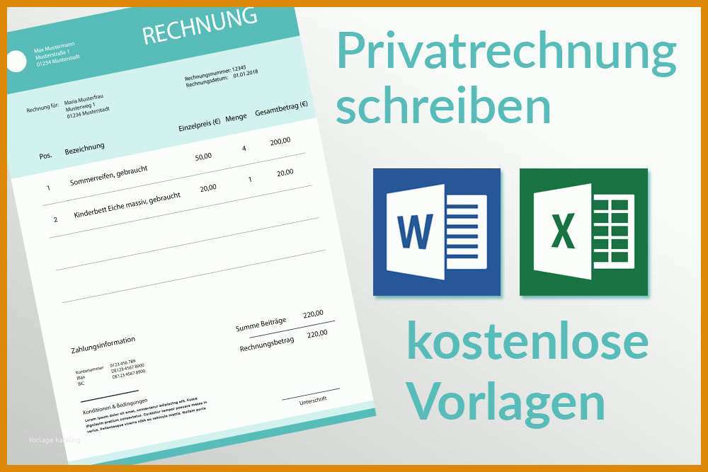 Hervorragend Privatrechnung Vorlage 1000x667