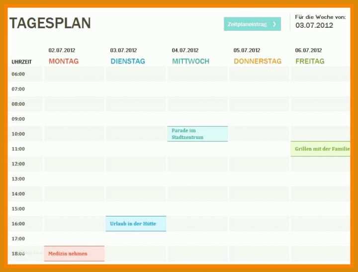 Toll Wochenplan Vorlage Excel 836x636