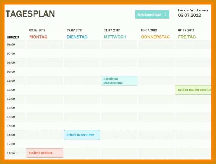 Toll Wochenplan Vorlage Excel 836x636