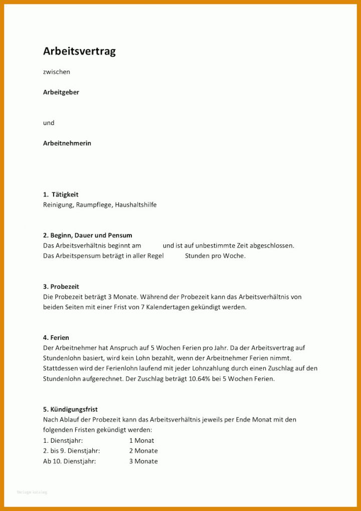 Unglaublich Arbeitsvertrag Nebentätigkeit Vorlage 868x1227