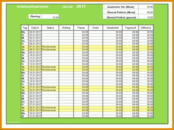 Unglaublich Arbeitszeitnachweis Vorlage Kostenlos 992x739