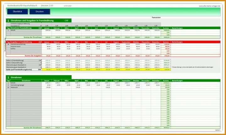 Überraschend Haushaltsbuch Excel Vorlage Kostenlos 2018 1900x1137