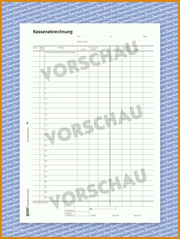 Faszinieren Kassenabrechnung Vorlage 907x1200