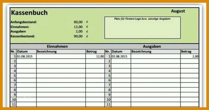 Allerbeste Kassenbuch Vorlage Word 762x400