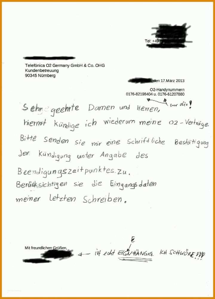 Einzigartig O2 Telefonica Kündigung Vorlage 1153x1600