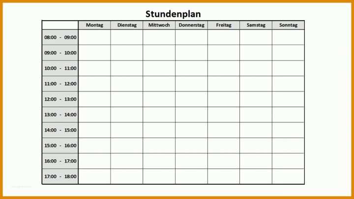 Wunderbar Stundenplan Vorlage Mit Uhrzeit 1280x720