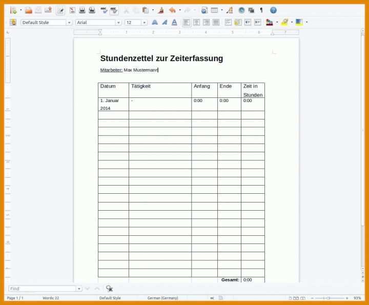 Atemberaubend Stundenzettel Vorlage Pdf 1243x1028