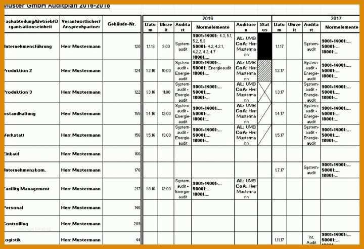 Original Auditplan Vorlage Excel 813x556