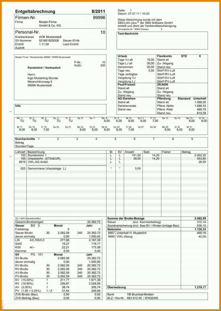 Selten Gehaltsabrechnung Vorlage Excel 1260x1774